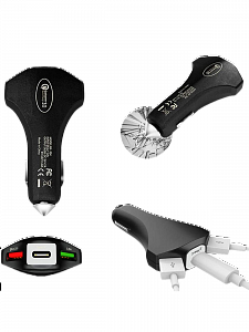 TDS TS-CAU34 Черный ЗУ авто USB (QC3.0,3500mA)